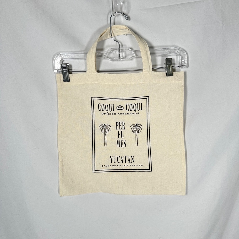 Coqui Coqui Canvas Tote Bag Natural Artisan Print Cotton Market 13x14 - Picture 2 of 5